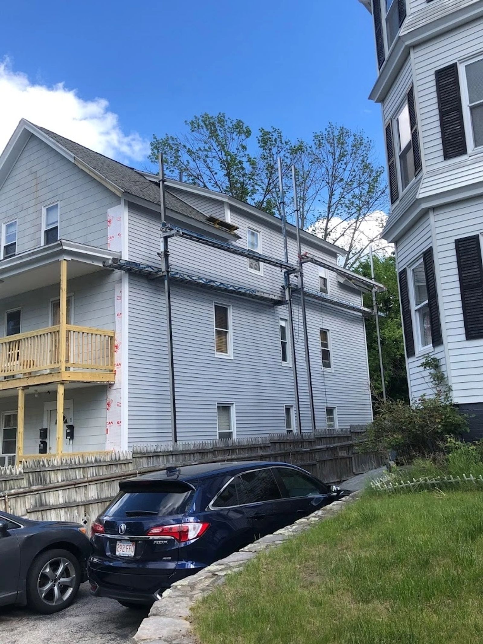 New siding and deck construction
