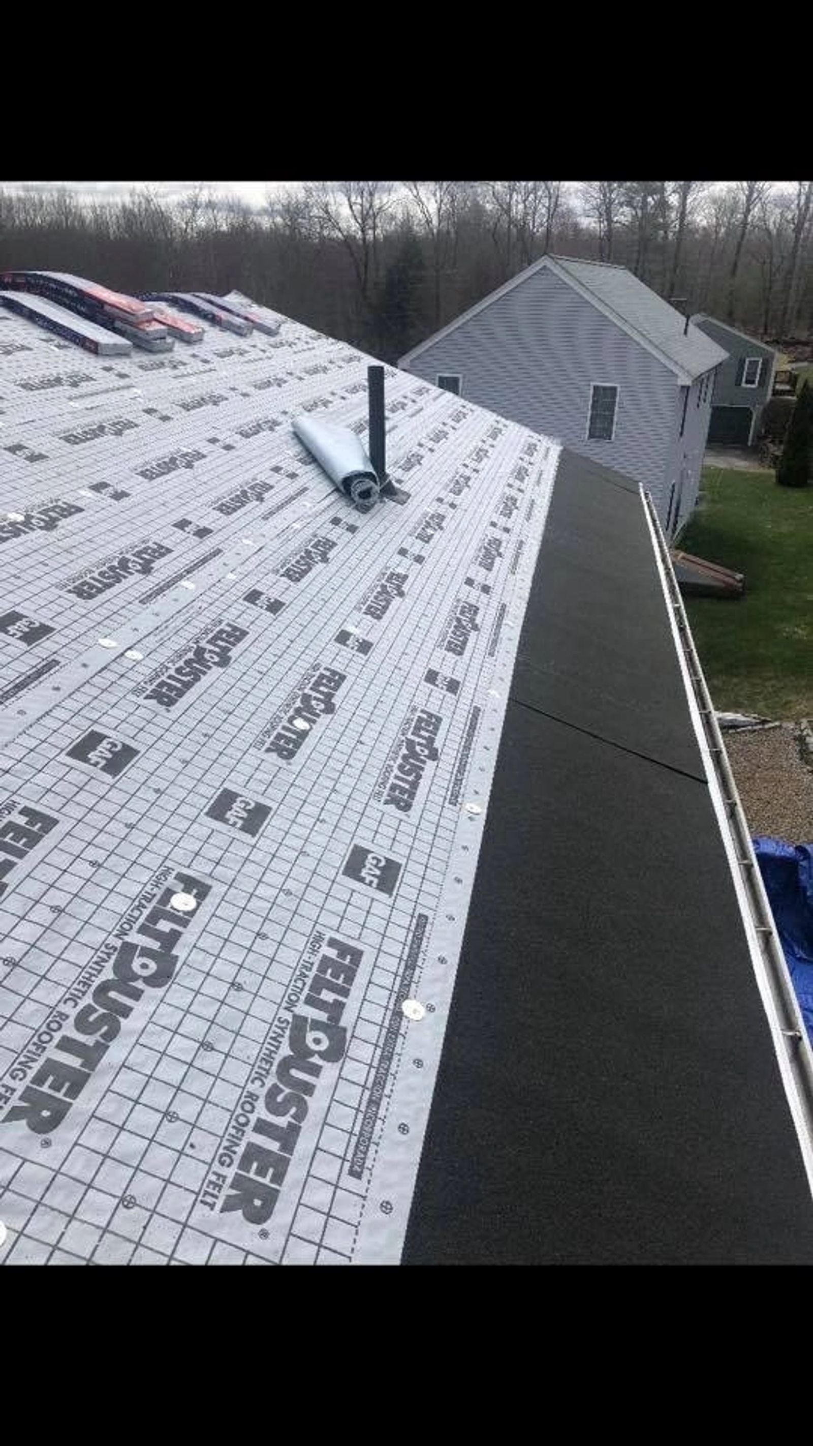 Roof underlayment installed before shingles